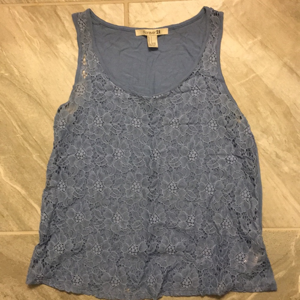 Laced blue tank (forever 21)